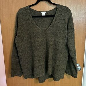 H&M Conscious Women's V-Neck Sweater - Olive Green
